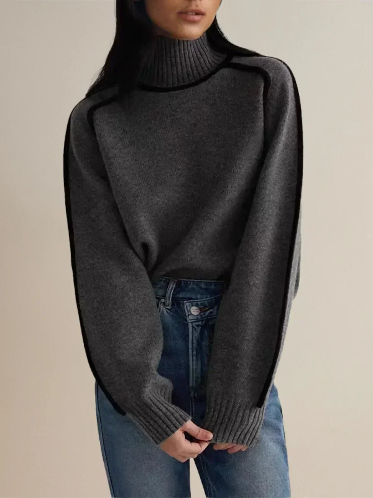 Michelle | Luxe Trim Turtleneck Sweater