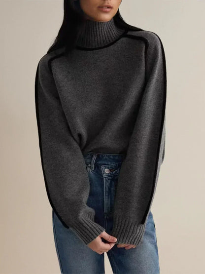Michelle | Luxe Trim Turtleneck Sweater