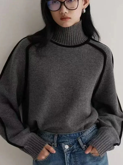 Michelle | Luxe Trim Turtleneck Sweater