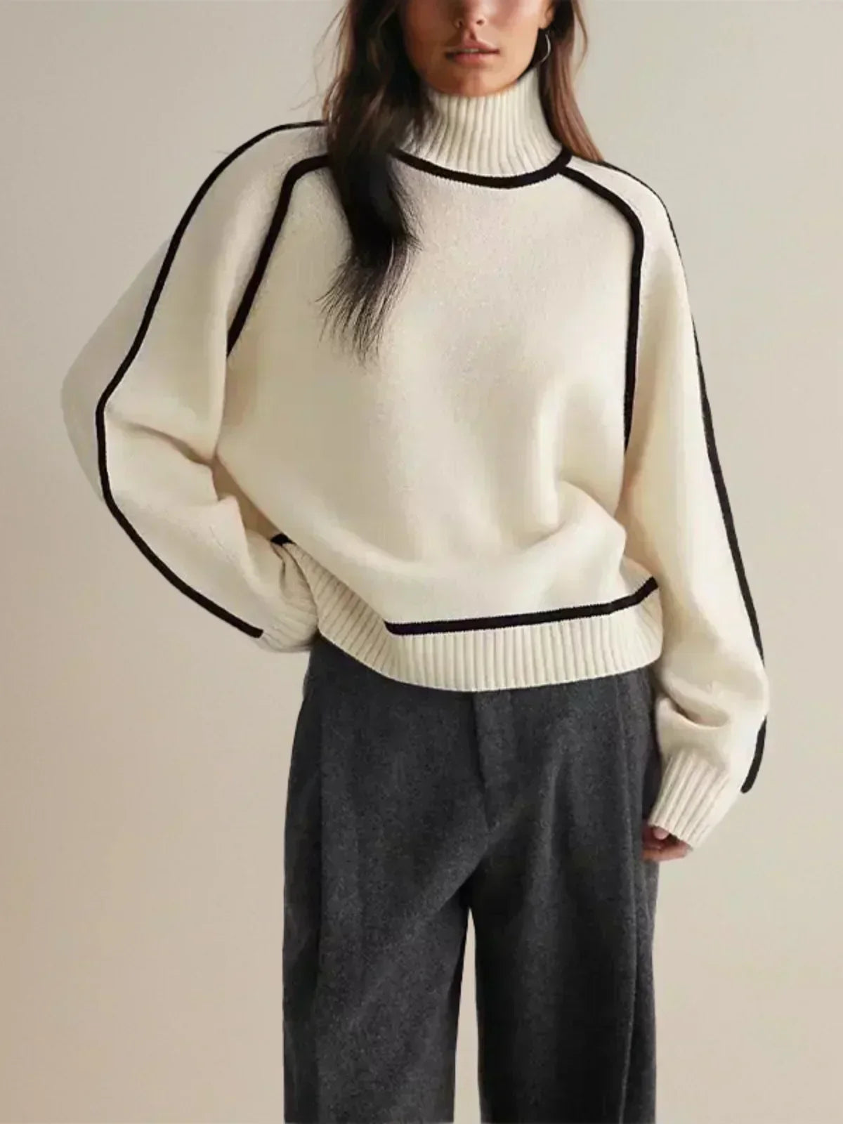 Michelle | Luxe Trim Turtleneck Sweater
