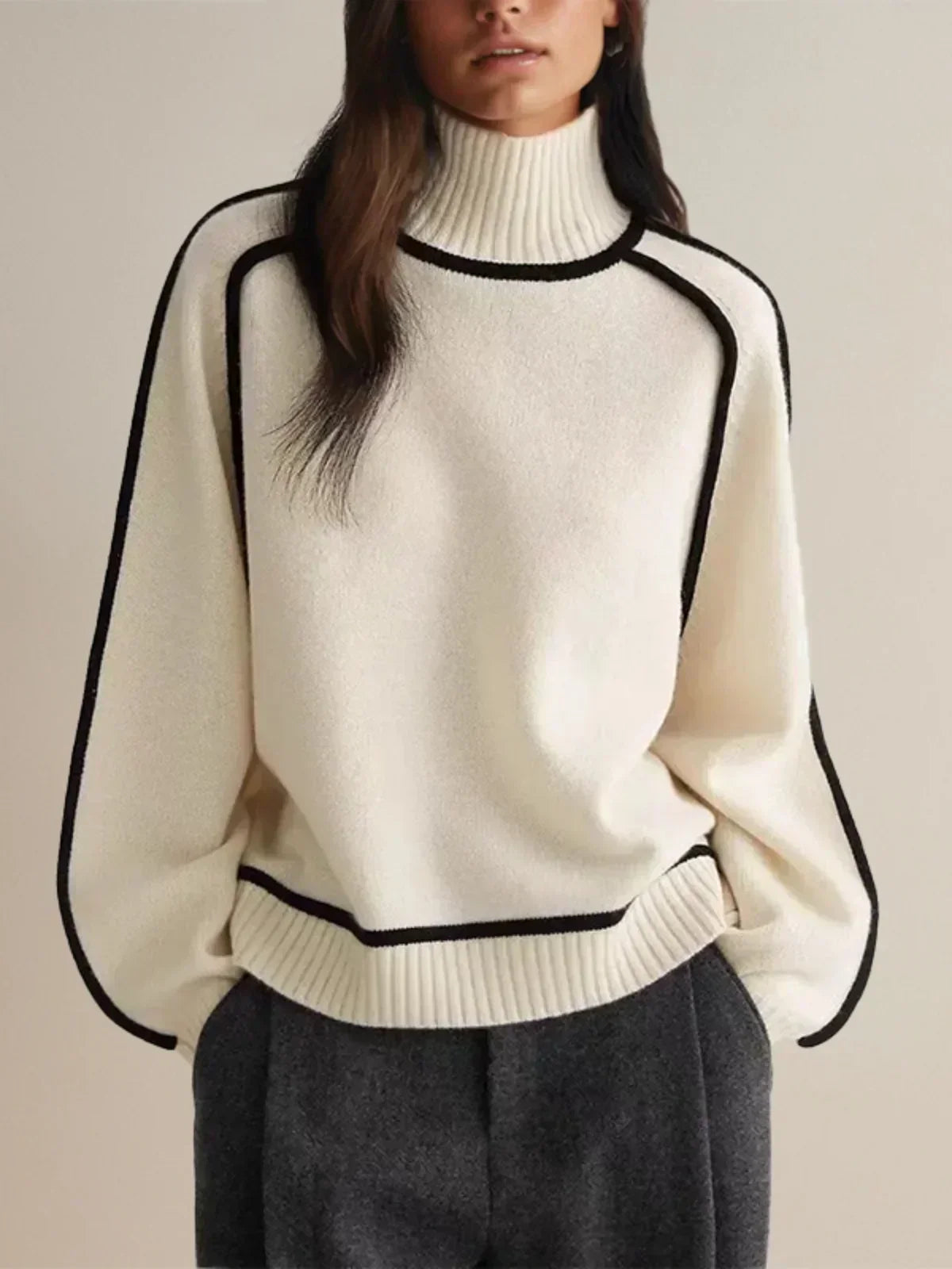Michelle | Luxe Trim Turtleneck Sweater