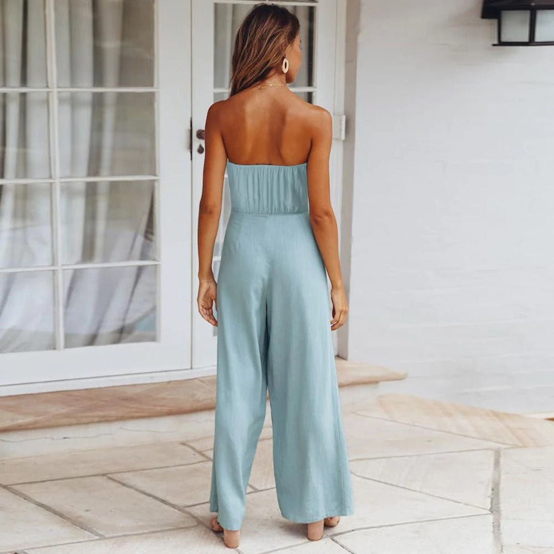 Elowen | Strapless Tie-Waist Jumpsuit