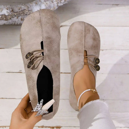 Sandra | Button Detail Slip-On Flats