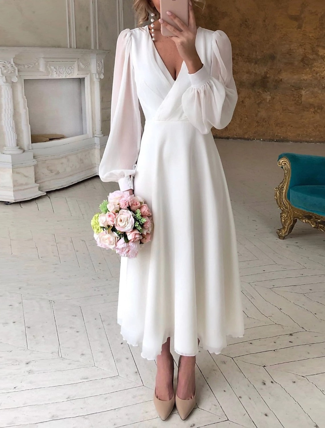 Kimberly | Women Elegant Long Sleeve Wrap Maxi Dress