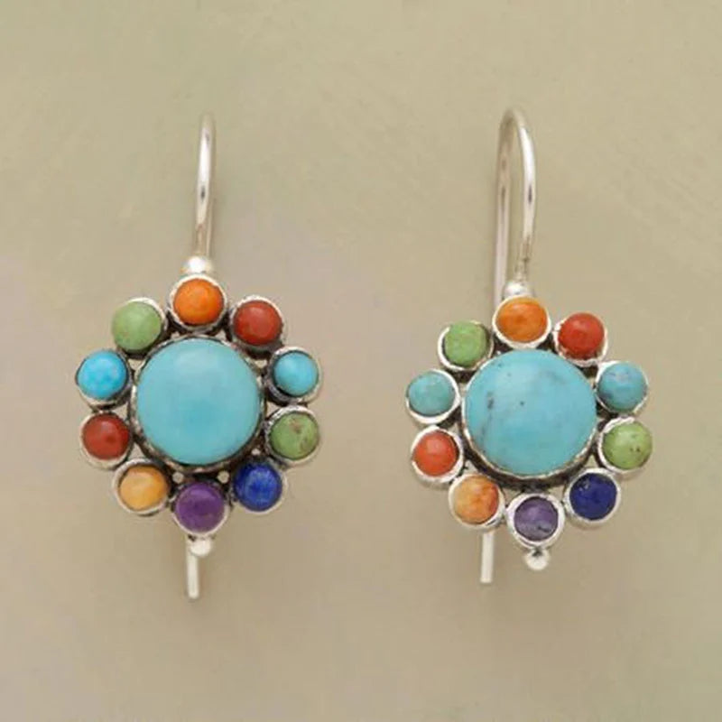 Vibrant Turquoise Hoop Earrings