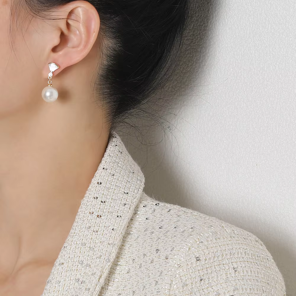 Vintage Silver Pearl Studs