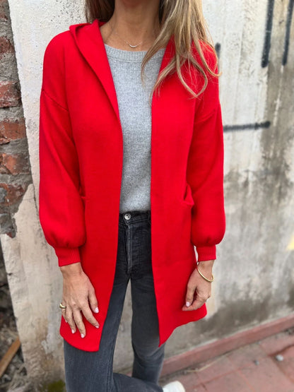 Chic Hooded Knit Cardigan for Everyday Wear