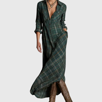 Sloane | Elegant Plaid Maxi Dress