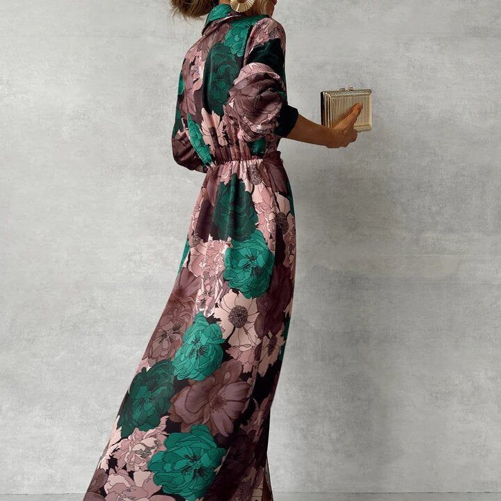 Gabriela® | Vestido V-neck Floral Elegance