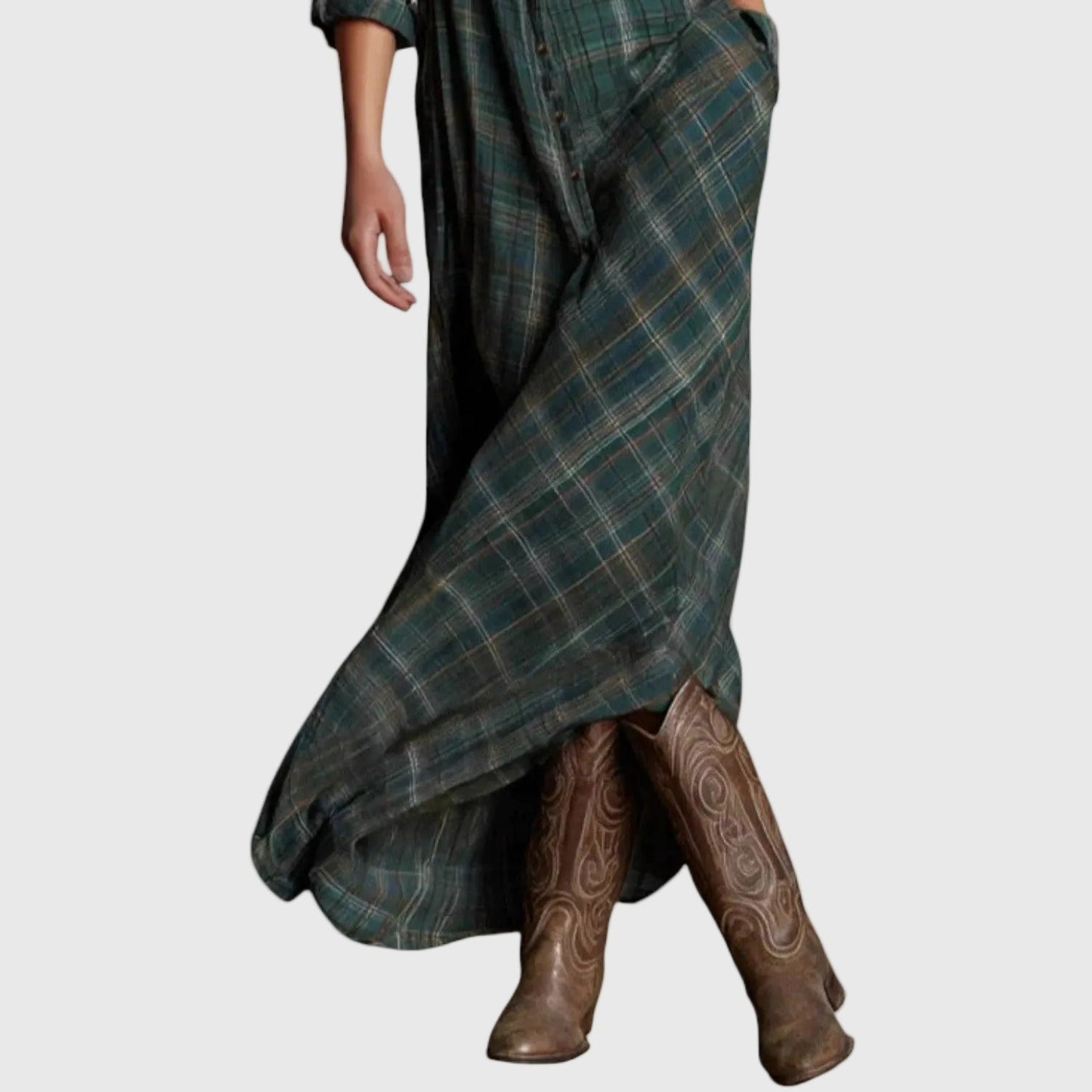 Sloane | Elegant Plaid Maxi Dress