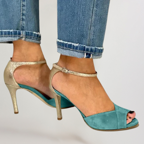 LIV | ZAPATOS DE TACÓN ALTO PEEP-TOE CON CORREA Y CIERRE