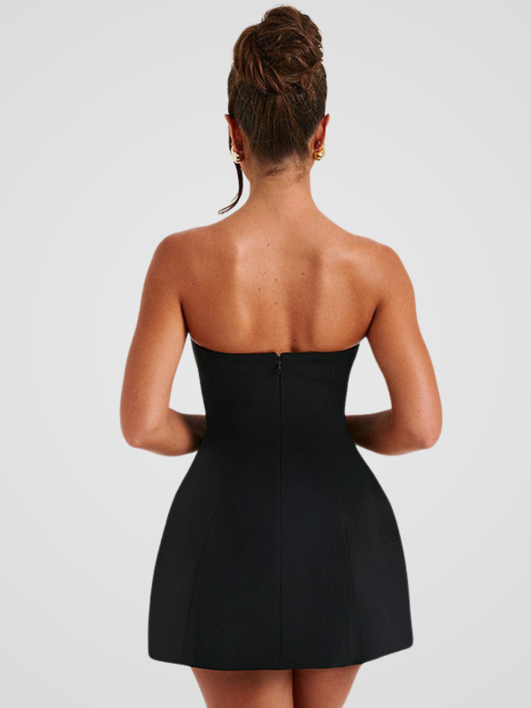 VESTIDO MINI SIN TIRANTES LYXIG