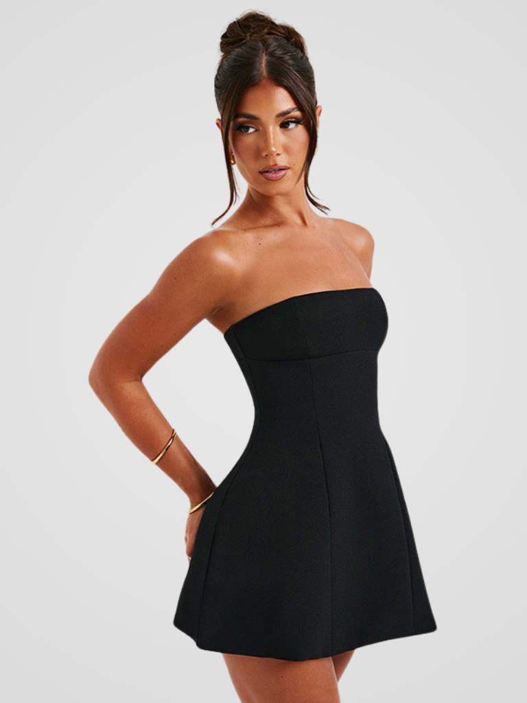 VESTIDO MINI SIN TIRANTES LYXIG