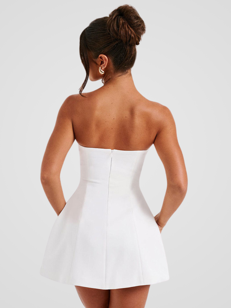 VESTIDO MINI SIN TIRANTES LYXIG