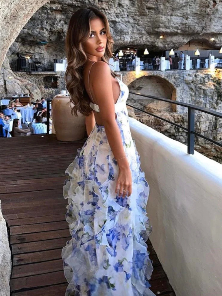 VESTIDO MAXI FLORES ROMÁNTICO