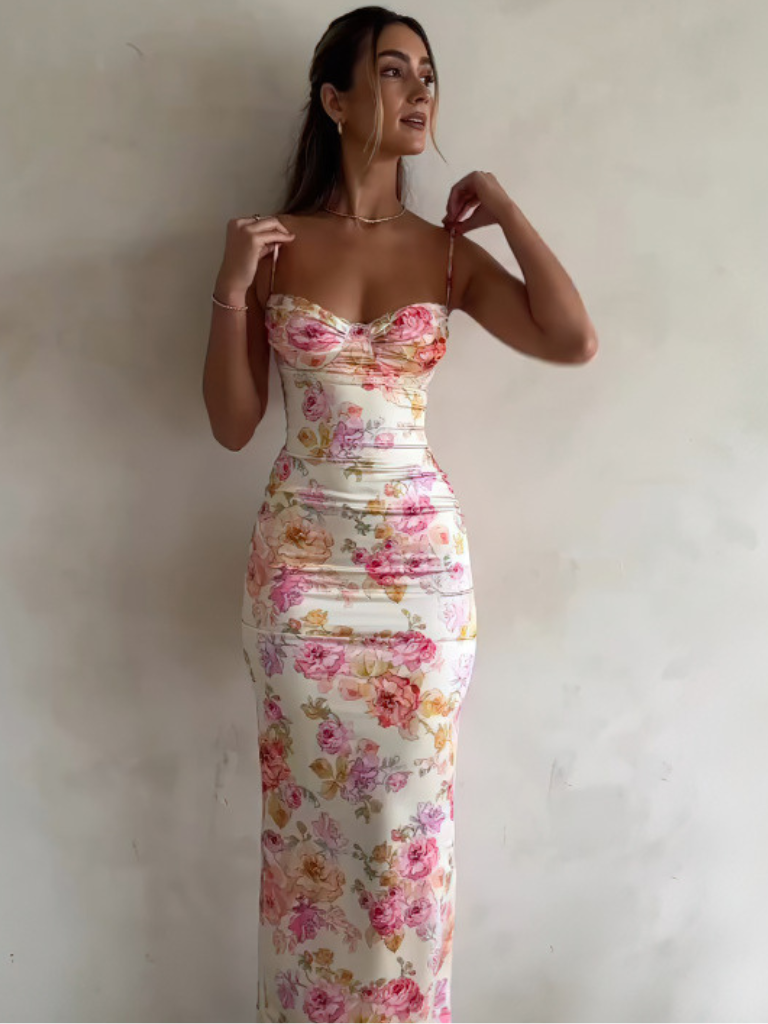 VESTIDO MAXI FLEUR DE MINUIT