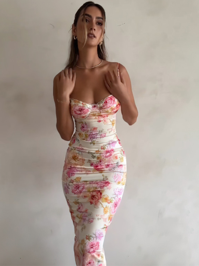 VESTIDO MAXI FLEUR DE MINUIT