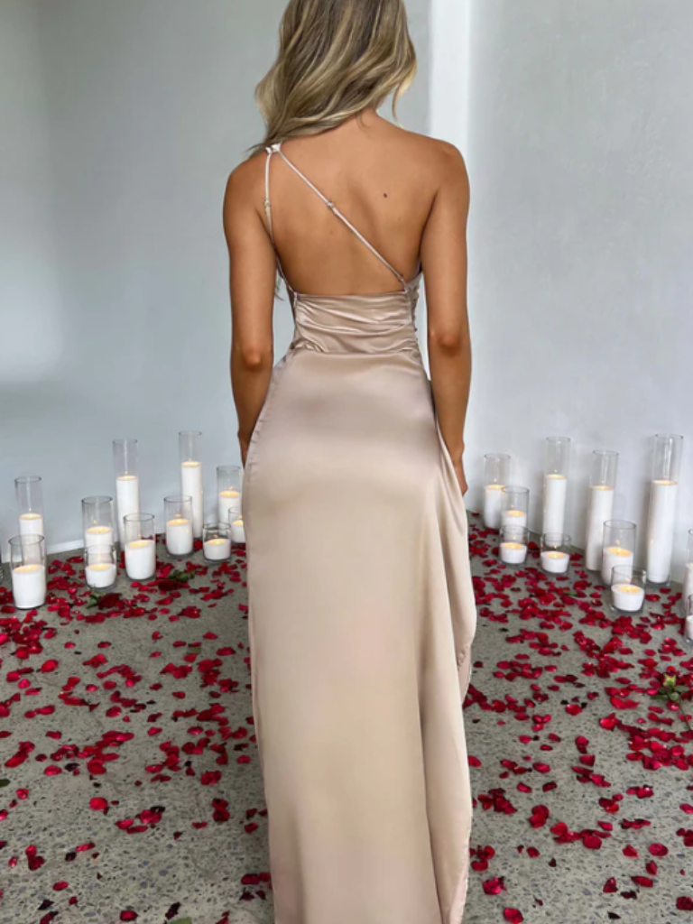 VESTIDO MAXI DE SATÉN SOLEIL