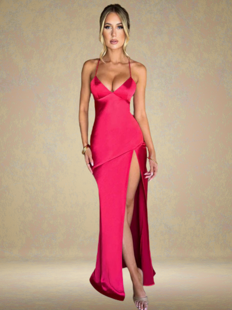 VESTIDO MAXI SATIN GLAM