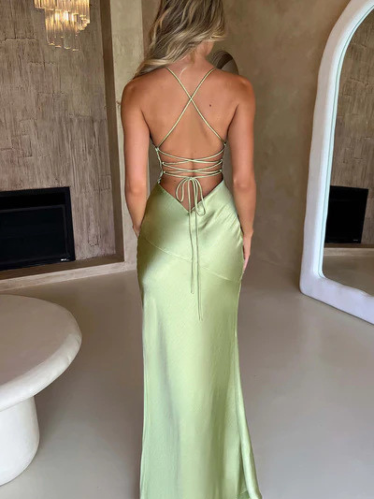 VESTIDO MAXI SATIN GLAM