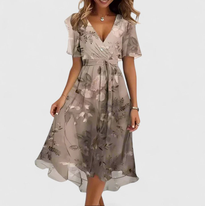 Penelope | Womens Floral V Neck Midi Dress