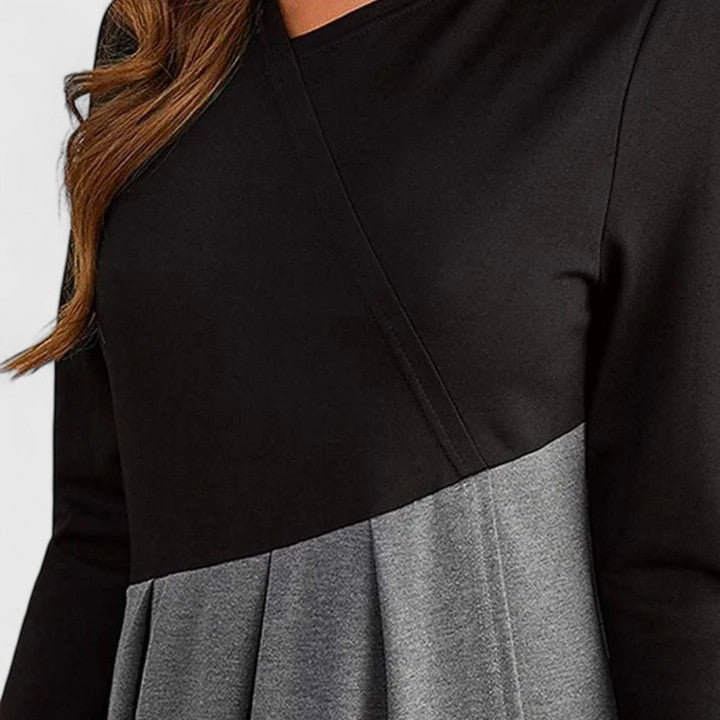 Ivana | Pleated Contrast Maxi Dress