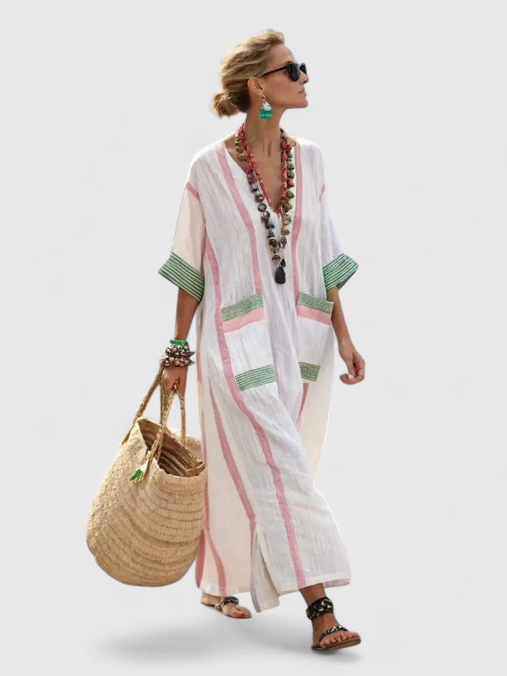 Natalie | Womens V Neck Loose Maxi Dress