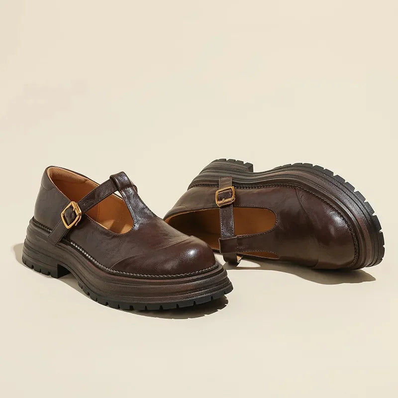 Elena® | Elegantes zapatos Mary Jane de cuero de alta calidad