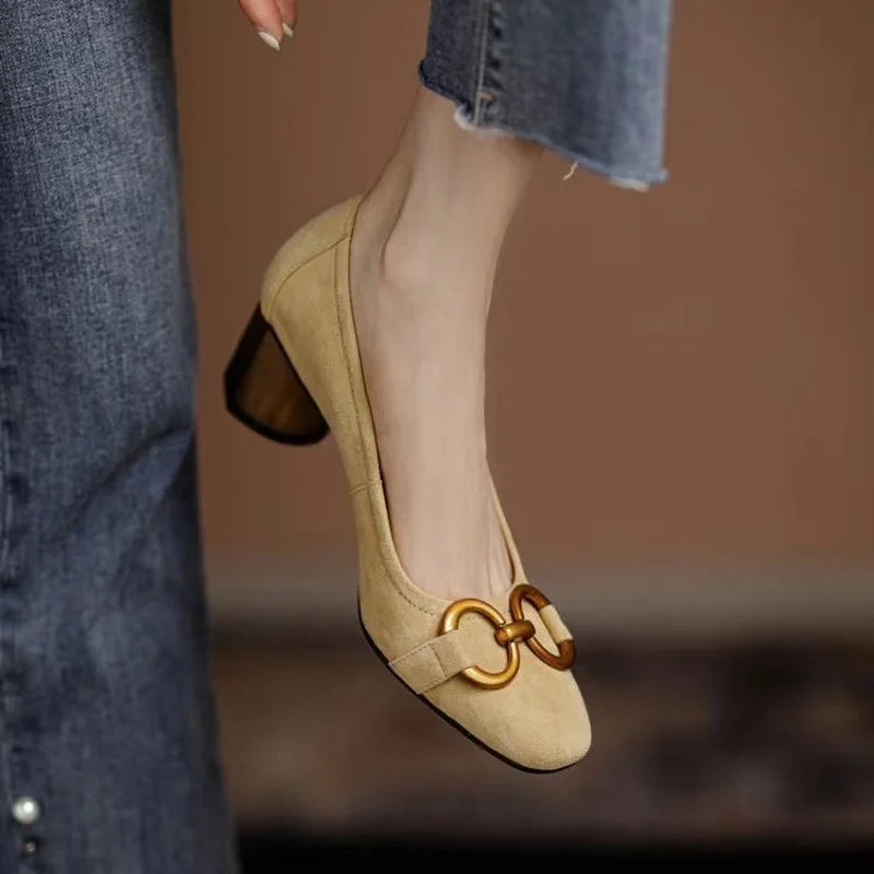 Lyda | Buckle Block Heels