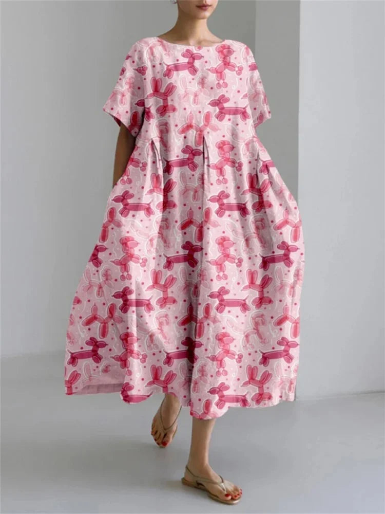 LEERA – VESTIDO LARGO CON ESTAMPADO