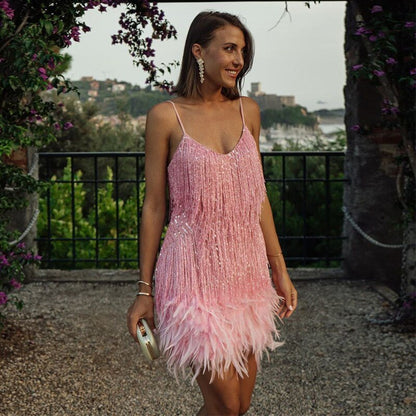 Stunning Sequin Evening Dress for Parties