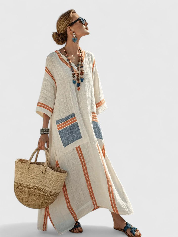 Natalie | Womens V Neck Loose Maxi Dress