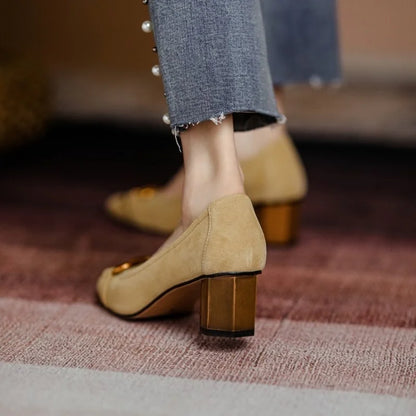 Lyda | Buckle Block Heels