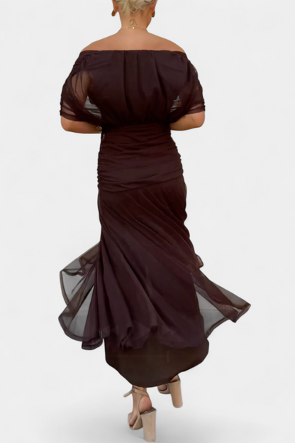 Charlotte | Women’s Off Shoulder Ruched Maxi Dress
