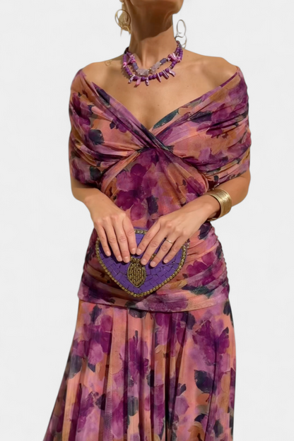 Charlotte | Women’s Off Shoulder Ruched Maxi Dress