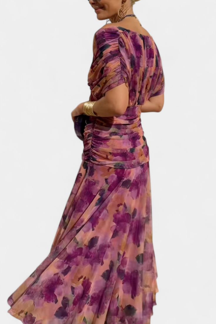 Charlotte | Women’s Off Shoulder Ruched Maxi Dress