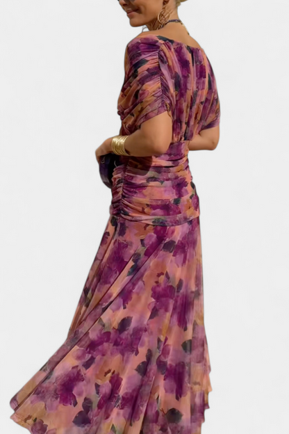 Charlotte | Women’s Off Shoulder Ruched Maxi Dress