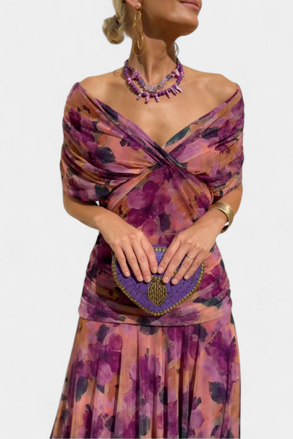 Charlotte | Women’s Off Shoulder Ruched Maxi Dress