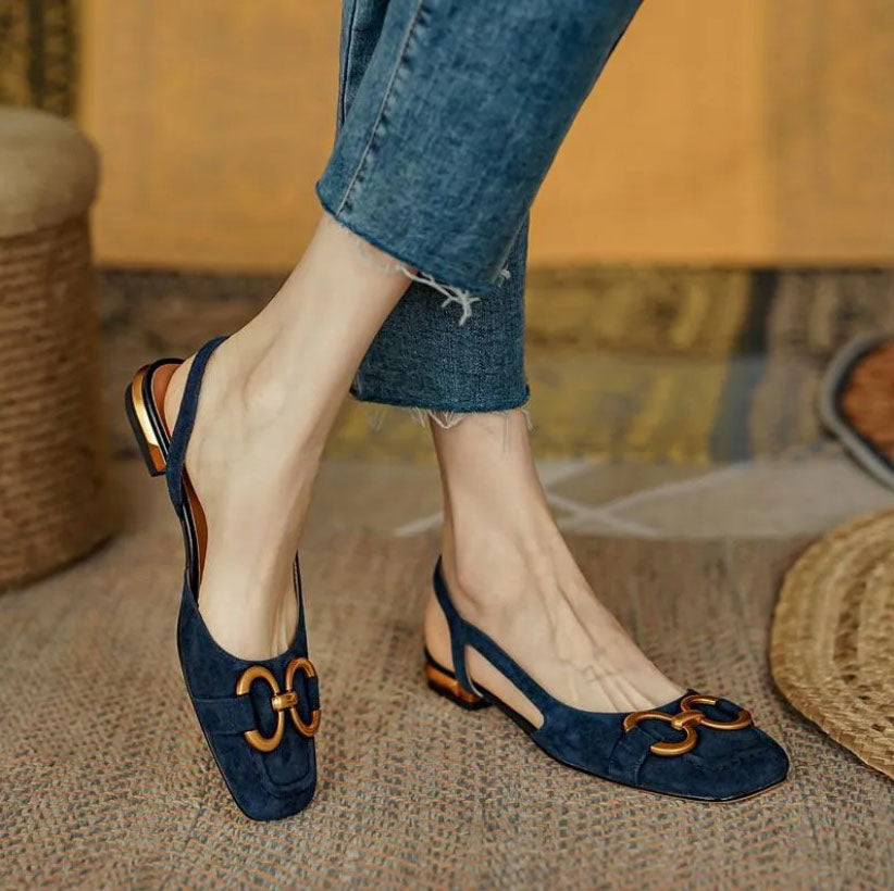 Hadley | Buckle Sling Flats