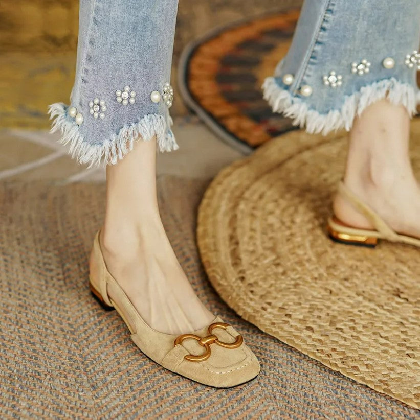 Hadley | Buckle Sling Flats
