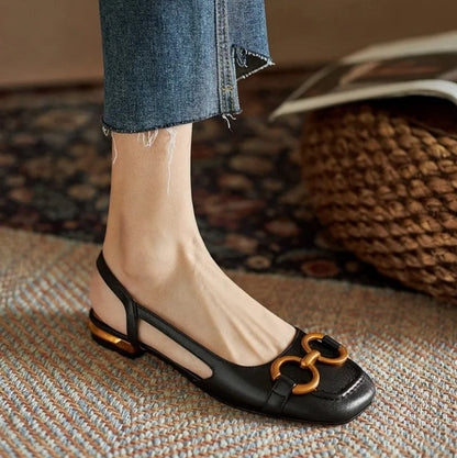 Hadley | Buckle Sling Flats