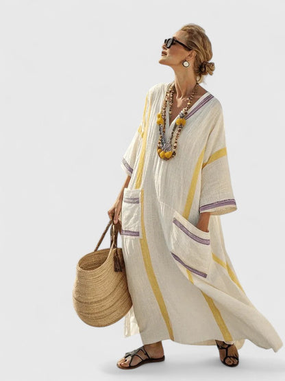 Natalie | Womens V Neck Loose Maxi Dress