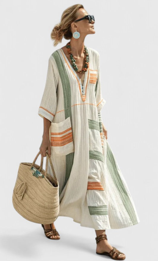 Natalie | Womens V Neck Loose Maxi Dress