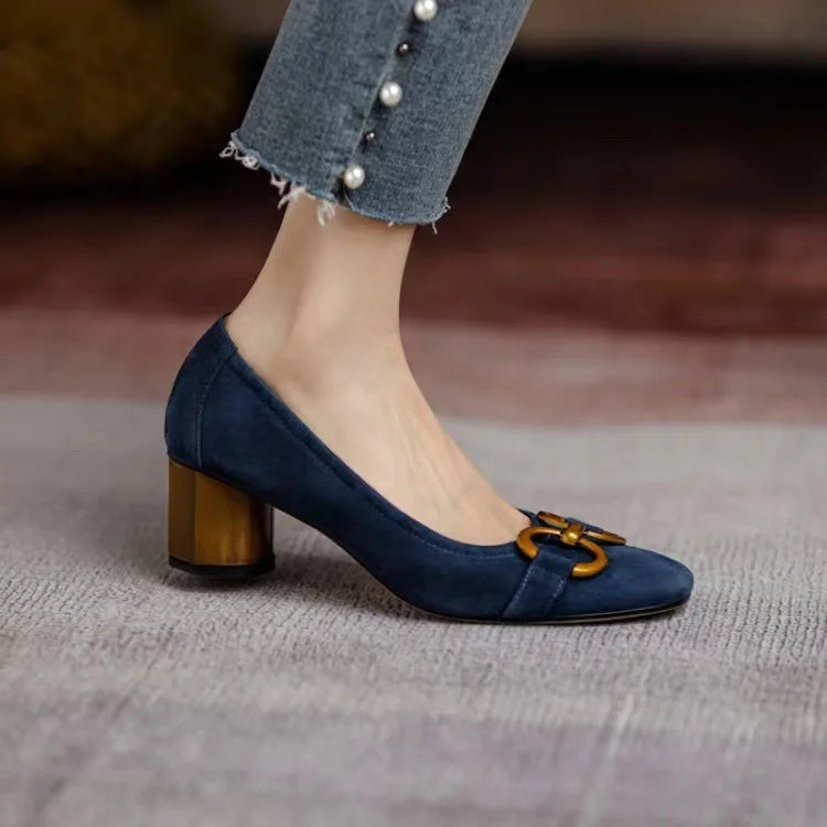 Lyda | Buckle Block Heels