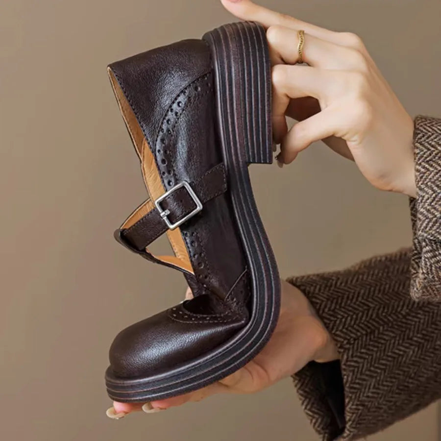 Sara® | Zapatos Mary Jane ortopédicos de cuero vegano