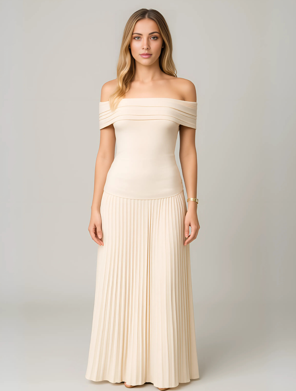 Brooklyn | Women Wedding Guest Pleated Maxi Dress