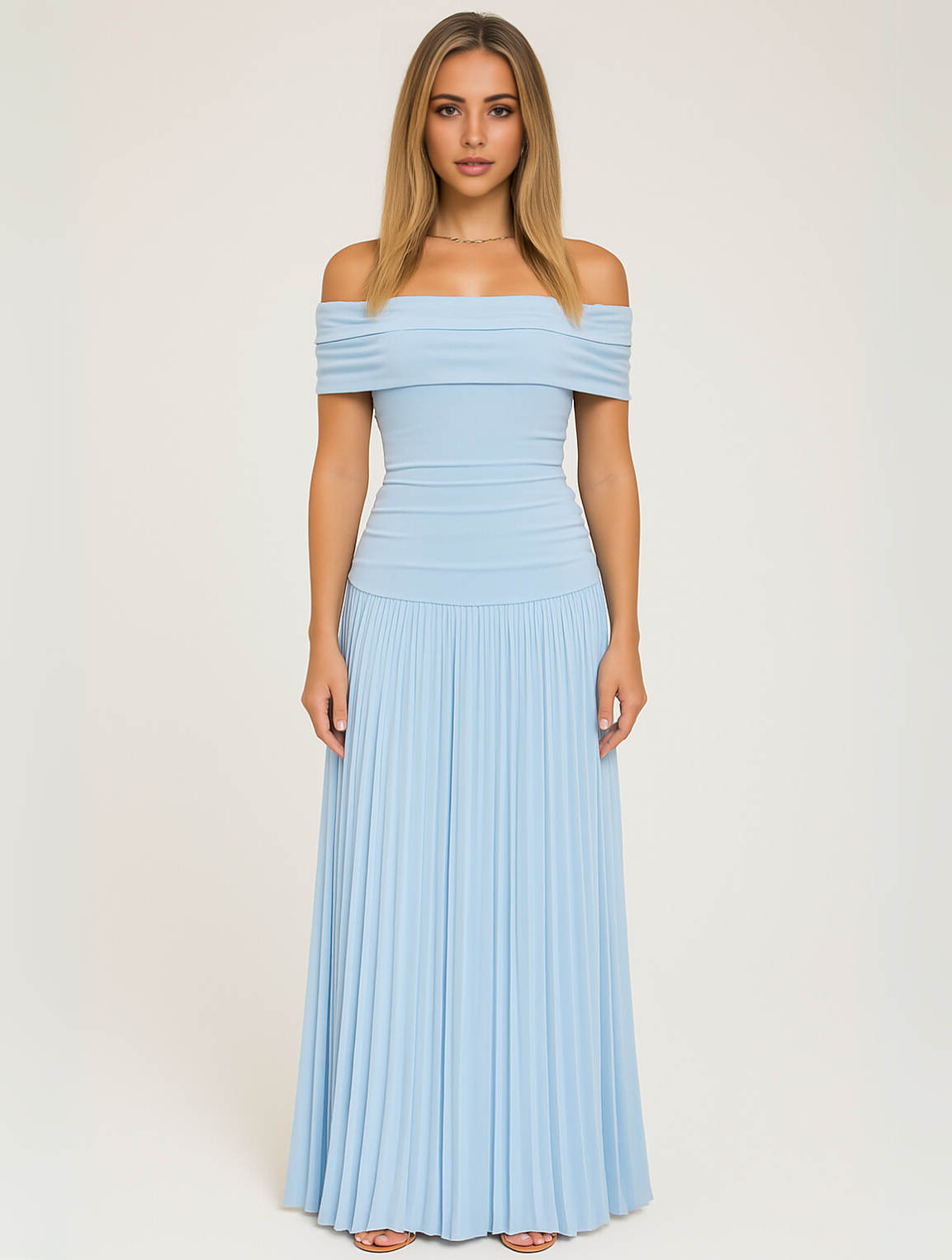 Brooklyn | Women Wedding Guest Pleated Maxi Dress