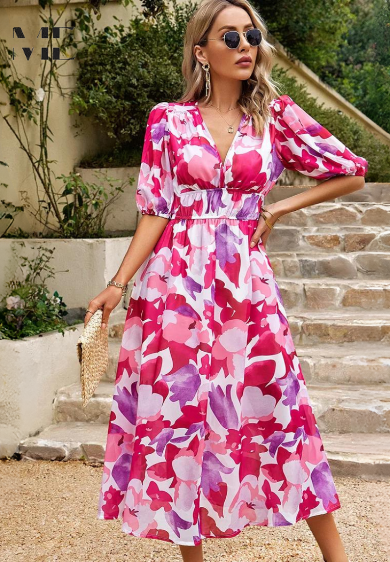 Abigail | Women Summer Floral Midi Dress