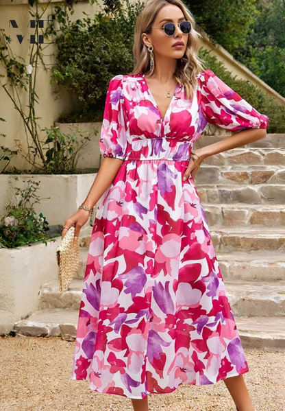Abigail | Women Summer Floral Midi Dress