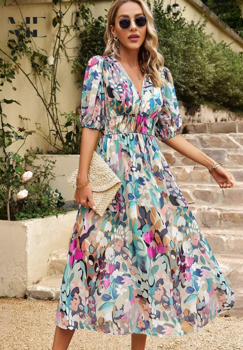 Abigail | Women Summer Floral Midi Dress